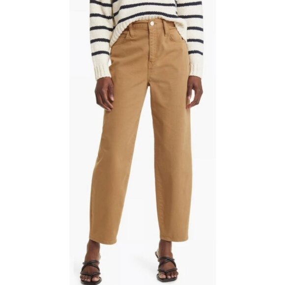 FRAME Denim Ultra High Rise Barrel Jeans Tan Size 29 Women’s 27” Inseam - Picture 1 of 11